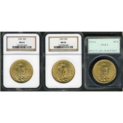 Lot of Three $20 St. Gaudens