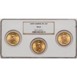 Saint Gaudens 3 Piece Set NGC MS65