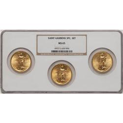 St. Gaudens 3 Piece Set NGC MS65