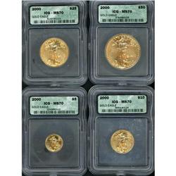 Lot of Four Gold Coins ICG MS70