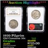 Image 1 : ***Auction Highlight*** NGC 1920 Pilgrim Old Commem Half Dollar 50c Graded ms65 By NGC (fc)