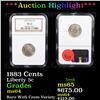 Image 1 : ***Auction Highlight*** NGC 1883 Cents Liberty Nickel 5c Graded ms64 By NGC (fc)