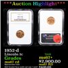 Image 1 : ***Auction Highlight*** NGC 1952-d Lincoln Cent 1c Graded ms67 rd By NGC (fc)