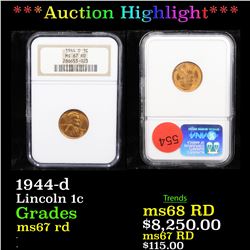 ***Auction Highlight*** NGC 1944-d Lincoln Cent 1c Graded ms67 rd By NGC (fc)