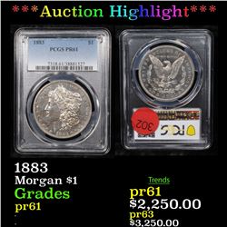 Proof ***Auction Highlight*** PCGS 1883 Morgan Dollar $1 Graded pr61 By PCGS (fc)