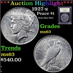 ***Auction Highlight*** 1927-s Peace Dollar $1 Graded Select Unc By USCG (fc)