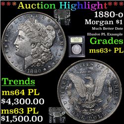 ***Auction Highlight*** 1880-o Morgan Dollar $1 Graded Select Unc+ PL By USCG (fc)
