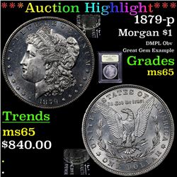 ***Auction Highlight*** 1879-p Morgan Dollar $1 Graded GEM Unc By USCG (fc)