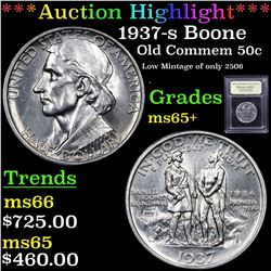 ***Auction Highlight*** 1937-s Boone Old Commem Half Dollar 50c Graded GEM+ Unc By USCG (fc)
