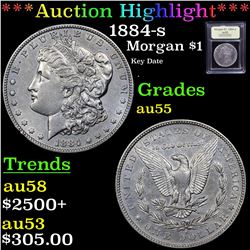 ***Auction Highlight*** 1884-s Morgan Dollar $1 Graded Choice AU By USCG (fc)
