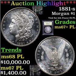 ***Auction Highlight*** 1881-s Morgan Dollar $1 Graded GEM++ PL By USCG (fc)