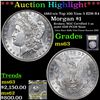 Image 1 : ***Auction Highlight*** 1882-o/s Top 100 Vam 5 EDS R4  Morgan Dollar $1 Graded Select Unc By USCG (f