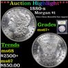 Image 1 : ***Auction Highlight*** 1880-s Morgan Dollar $1 Graded Gem++ Unc By USCG (fc)