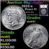Image 1 : ***Auction Highlight*** 1922-s Peace Dollar $1 Graded Choice+ Unc By USCG (fc)