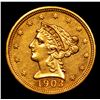 Image 2 : ***Auction Highlight*** 1903-p Gold Liberty Quarter Eagle $2 1/2 Graded Select+ Unc By USCG (fc)
