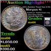 Image 1 : ***Auction Highlight*** 1883-o Rainbow Toned Vam 52 R5 Morgan Dollar $1 Graded GEM+ Unc By USCG (fc)