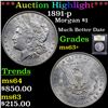 Image 1 : ***Auction Highlight*** 1891-p Morgan Dollar $1 Graded Select+ Unc By USCG (fc)