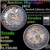 Image 1 : Proof ***Auction Highlight*** 1872 Seated Liberty Quarter 25c Graded GEM+ Proof By USCG (fc)