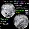 Image 1 : ***Auction Highlight*** 1925-s Vam 5A R6 Peace Dollar $1 Graded Choice Unc By USCG (fc)