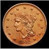 Image 2 : ***Auction Highlight*** 1842 Braided Hair Large Cent 1c Graded Choice Unc BN By USCG (fc)