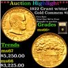 Image 1 : ***Auction Highlight*** 1922 Grant w/star Gold Commem Dollar 1 Graded GEM++ Unc By USCG (fc)