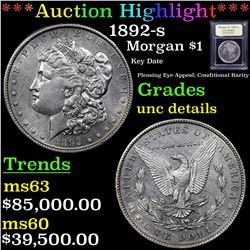 ***Auction Highlight*** 1892-s Morgan Dollar $1 Graded Unc Details BY USCG (fc)