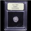 Image 4 : ***Auction Highlight*** 1851 Three Cent Silver 3cs Graded Choice+ Unc By USCG (fc)