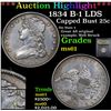 Image 1 : ***Auction Highlight*** 1834 B-1 LDS Capped Bust Quarter 25c Graded BU+ By USCG (fc)