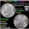 Image 1 : ***Auction Highlight*** 1882-o/s Top 100 vam 4 Morgan Dollar $1 Graded Choice+ Unc By USCG (fc)