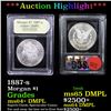 Image 1 : ***Auction Highlight*** 1887-s Morgan Dollar $1 Graded Choice Unc+ DMPL By USCG (fc)