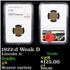 Image 1 : NGC 1922-d Weak D Lincoln Cent 1c Graded g4 By NGC