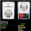 Image 1 : NGC 1923-p Peace Dollar $1 Graded ms64 By NGC
