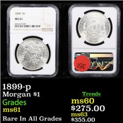 NGC 1899-p Morgan Dollar $1 Graded ms61 By NGC