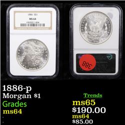 NGC 1886-p Morgan Dollar $1 Graded ms64 By NGC