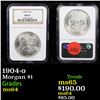 Image 1 : NGC 1904-o Morgan Dollar $1 Graded ms64 By NGC