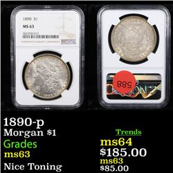 NGC 1890-p Morgan Dollar $1 Graded ms63 By NGC