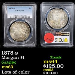 PCGS 1878-s Morgan Dollar $1 Graded ms63 By PCGS