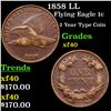 Image 1 : 1858 LL Flying Eagle Cent 1c Grades xf