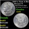 Image 1 : 1897-s Vam 4 R4 Morgan Dollar $1 Grades Select Unc