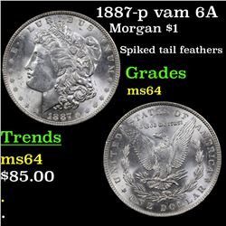 1887-p vam 6A Morgan Dollar $1 Grades Choice Unc