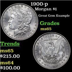 1900-p Morgan Dollar $1 Grades GEM Unc