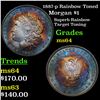 Image 1 : 1887-p Rainbow Toned Morgan Dollar $1 Grades Choice Unc