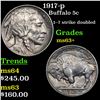 Image 1 : 1917-p Buffalo Nickel 5c Grades Select+ Unc