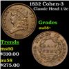 Image 1 : 1832 Cohen-3 Classic Head half cent 1/2c Grades Choice AU/BU Slider+