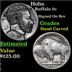 Hobo Buffalo Nickel 5c Grades Hand Carved
