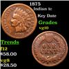 Image 1 : 1875 Indian Cent 1c Grades vg+