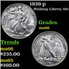 Image 1 : 1939-p Walking Liberty Half Dollar 50c Grades GEM+ Unc