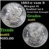 Image 1 : 1883-o vam 8  Morgan Dollar $1 Grades GEM Unc