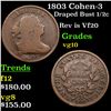 Image 1 : 1803 Cohen-3 Draped Bust Half Cent 1/2c Grades vg+