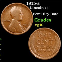 1915-s Lincoln Cent 1c Grades vg+